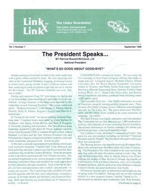 Link to Link: The President's Newsletter, Volume 5, Number 7, September 1996