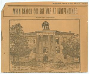 When Baylor College was at Independence