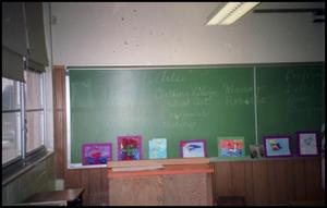 [Chalkboard and Drawings in Gates Elementary Classroom]