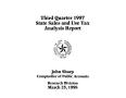 Primary view of State Sales and Use Tax Analysis Report: Third Quarter, 1997