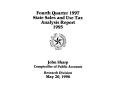 Report: State Sales and Use Tax Analysis Report: Fourth Quarter, 1997