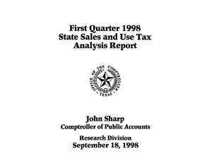 Primary view of object titled 'State Sales and Use Tax Analysis Report: First Quarter, 1998'.