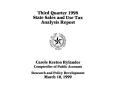 Primary view of State Sales and Use Tax Analysis Report: Third Quarter, 1998