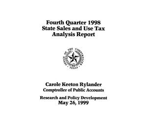 Primary view of object titled 'State Sales and Use Tax Analysis Report: Fourth Quarter, 1998'.