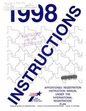 Primary view of object titled 'Apportioned Registration Instruction Manual, 1998'.