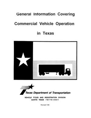 General Information Covering Commercial Vehicle Operation in Texas