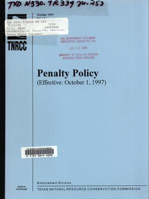 Penalty Policy (Effective: October 1, 1997)