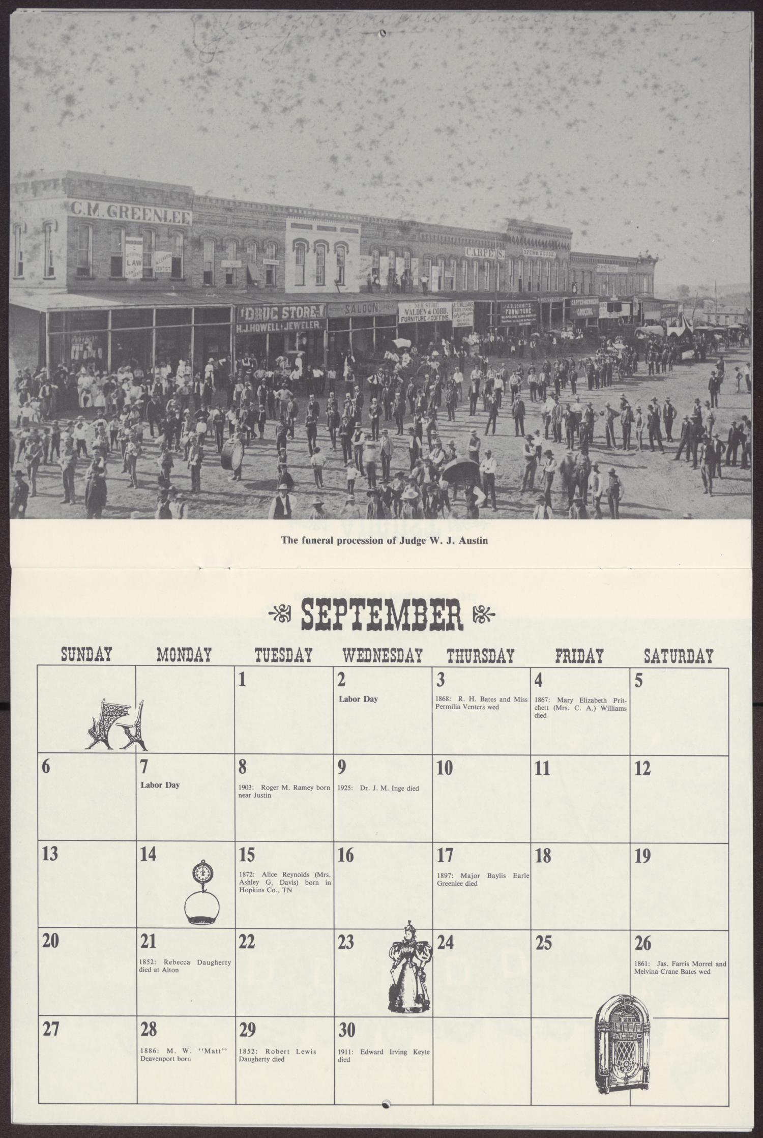 1987 Calendar of Early Denton History
                                                
                                                    [Sequence #]: 10 of 15
                                                