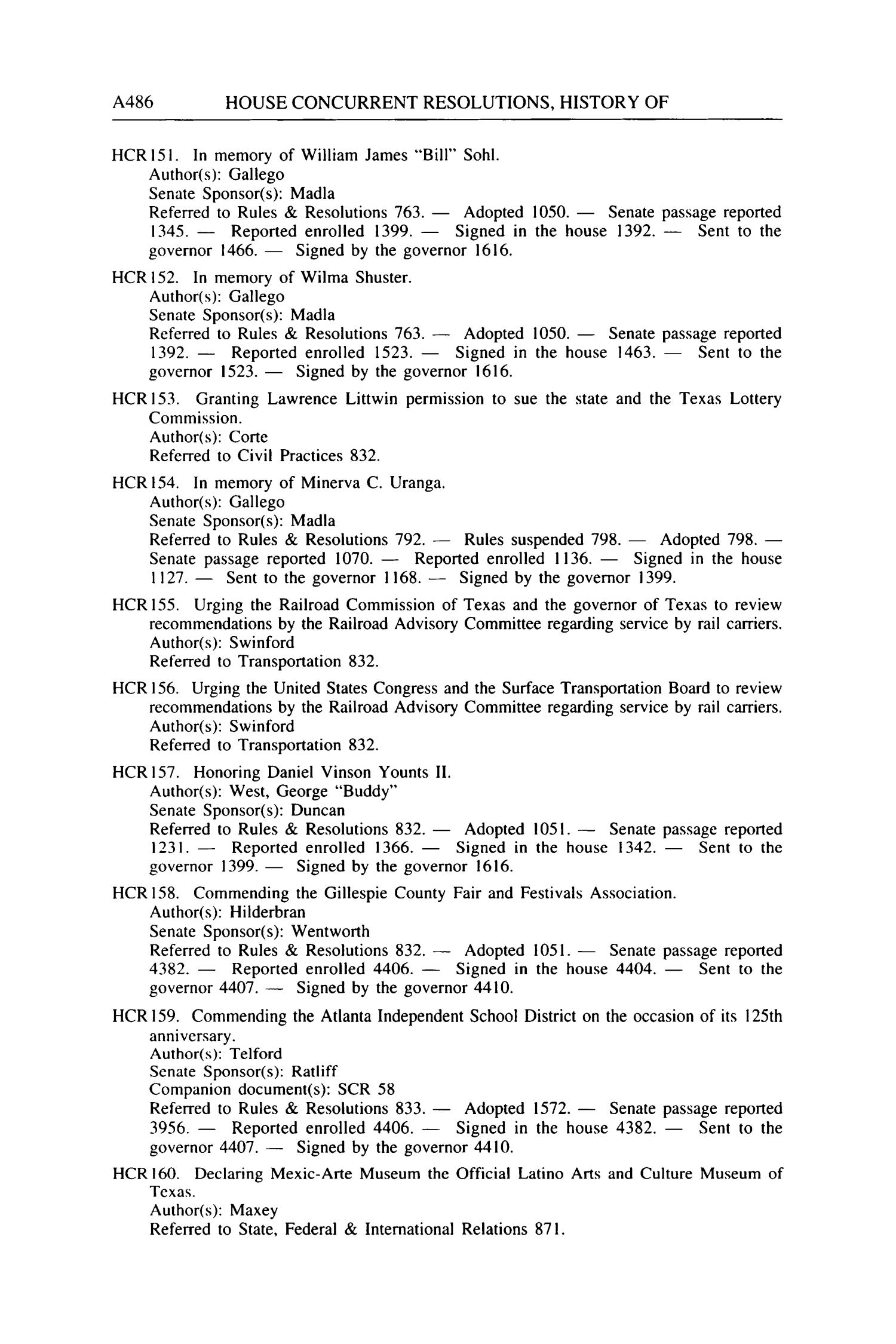Journal of the House of Representatives of the Regular Session of the Seventy-Sixth Legislature of the State of Texas, Volume 5
                                                
                                                    A486
                                                