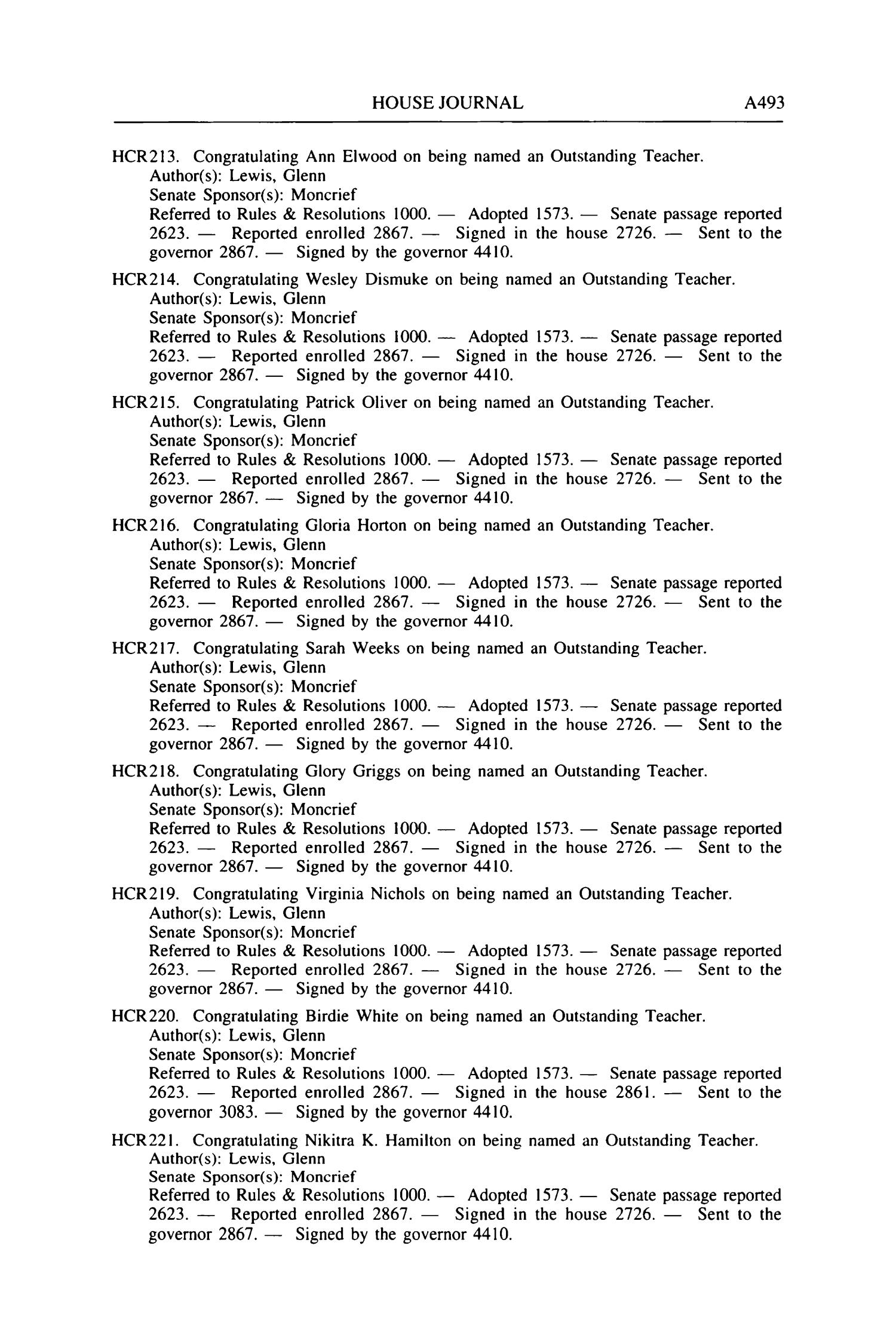 Journal of the House of Representatives of the Regular Session of the Seventy-Sixth Legislature of the State of Texas, Volume 5
                                                
                                                    A493
                                                