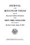 Legislative Document: Journal of the Senate of Texas being the Second Called Session of the…