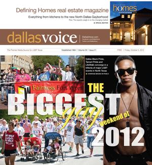Primary view of object titled 'Dallas Voice (Dallas, Tex.), Vol. 29, No. 21, Ed. 1 Friday, October 5, 2012'.