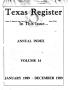 Journal/Magazine/Newsletter: Texas Register: Annual Index January 1989 - December 1989, Volume 14 …