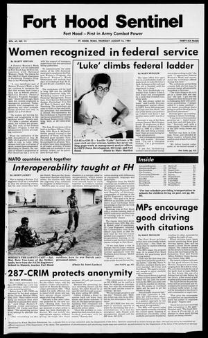 The Fort Hood Sentinel (Temple, Tex.), Vol. 43, No. 15, Ed. 1 Thursday, August 16, 1984