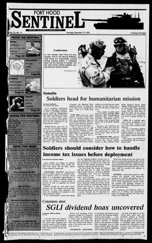 Primary view of object titled 'The Fort Hood Sentinel (Temple, Tex.), Vol. 52, No. 17, Ed. 1 Thursday, December 17, 1992'.