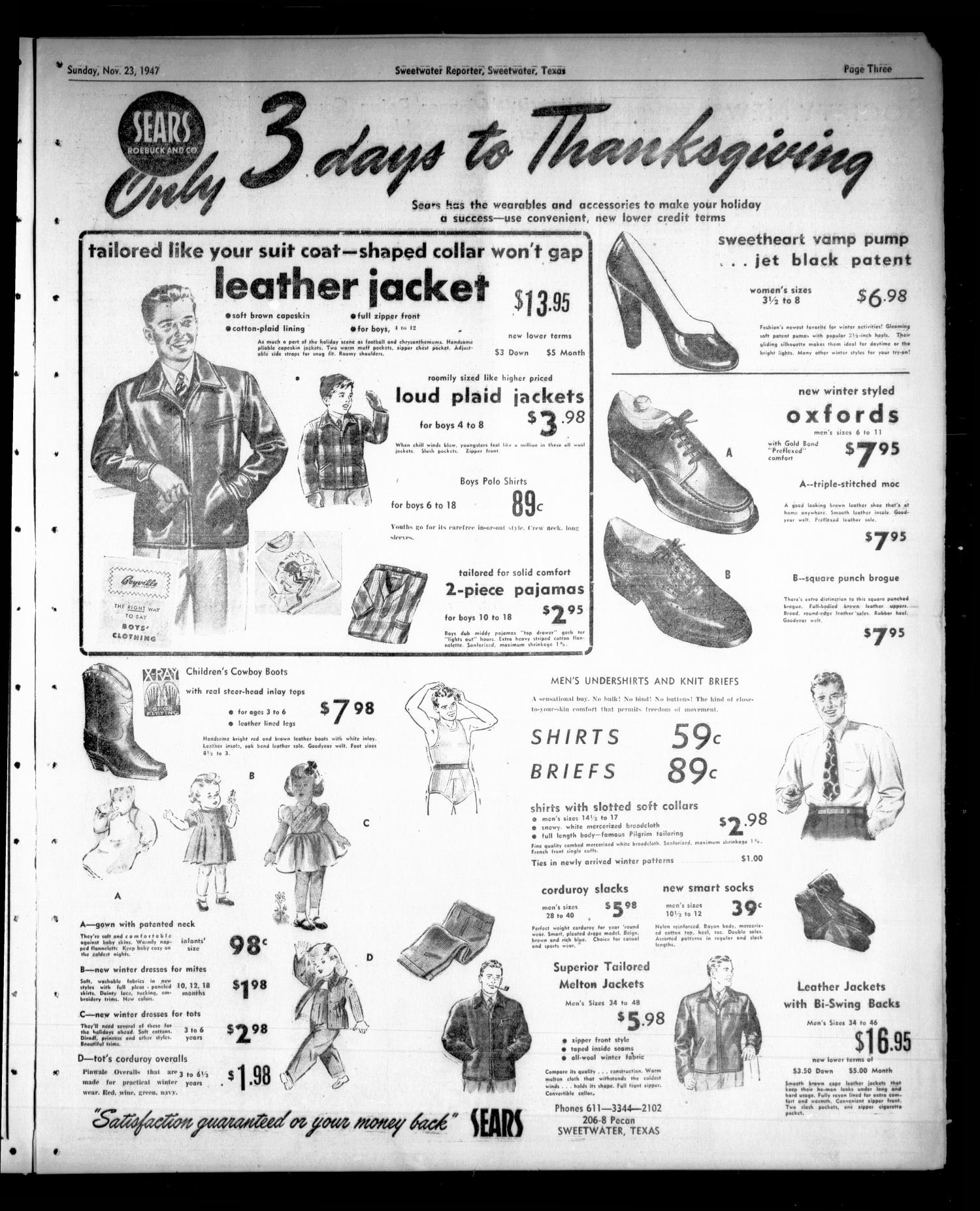 Sweetwater Reporter (Sweetwater, Tex.), Vol. 50, No. 279, Ed. 1 Sunday, November 23, 1947
                                                
                                                    [Sequence #]: 3 of 14
                                                