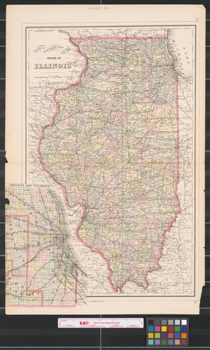 Primary view of object titled 'County & township map of the state of Illinois.'.