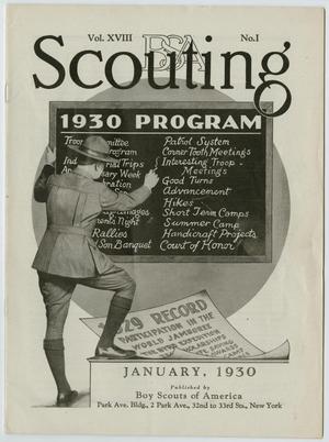 Primary view of object titled 'Scouting, Volume 18, Number 1, January 1930'.