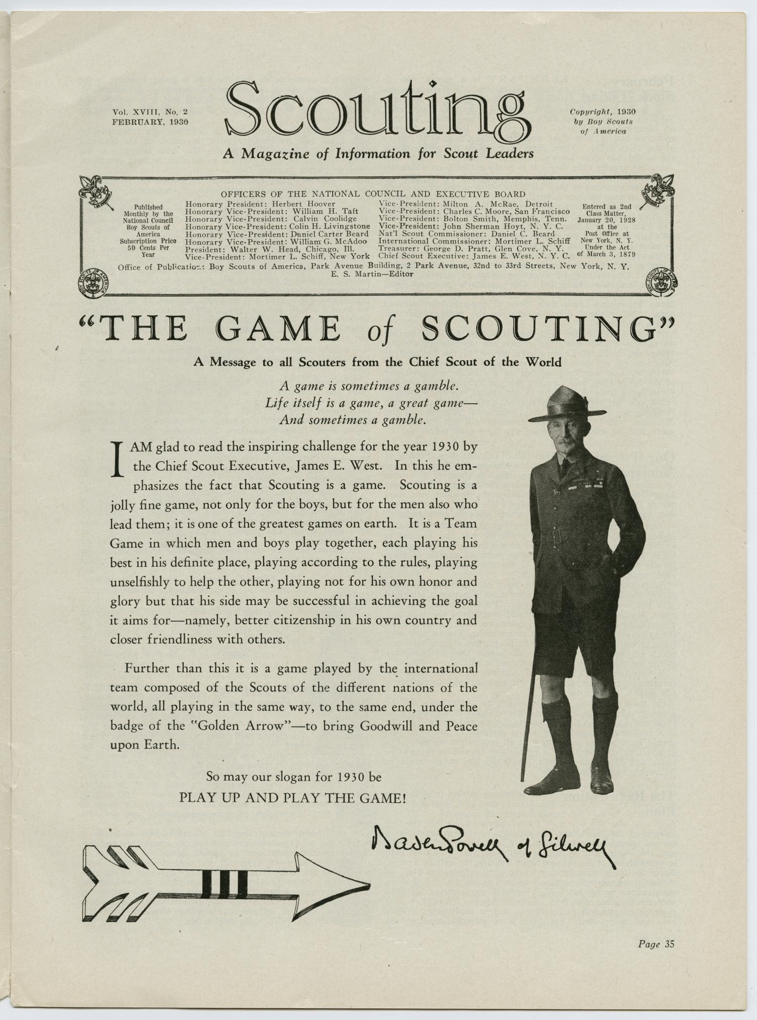 Scouting, Volume 18, Number 2, February 1930
                                                
                                                    35
                                                