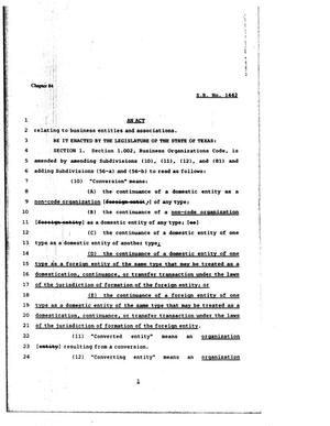 81st Texas Legislature, Regular Session, Senate Bill 1442, Chapter 84