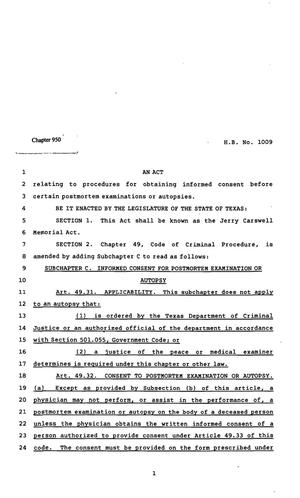 82nd Texas Legislature, Regular Session, House Bill 1009, Chapter 950