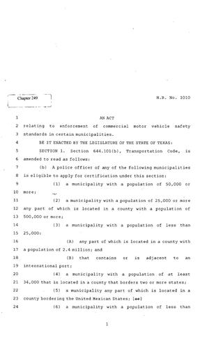 82nd Texas Legislature, Regular Session, House Bill 1010, Chapter 249