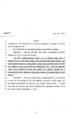 82nd Texas Legislature, Regular Session, House Bill 1033, Chapter 732