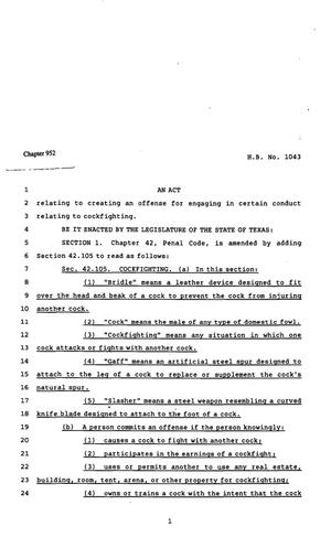82nd Texas Legislature, Regular Session, House Bill 1043, Chapter 952