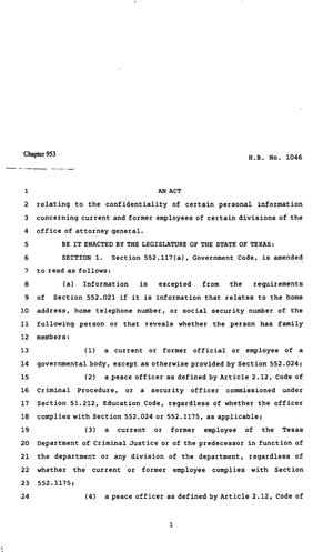 82nd Texas Legislature, Regular Session, House Bill 1046, Chapter 953