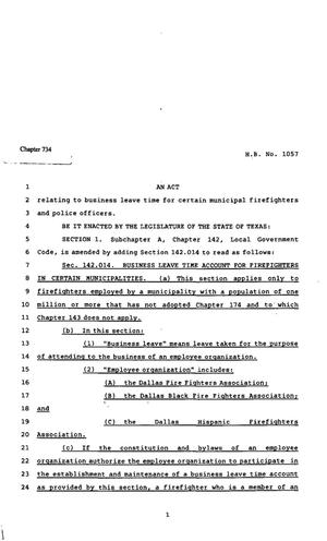 82nd Texas Legislature, Regular Session, House Bill 1057, Chapter 734