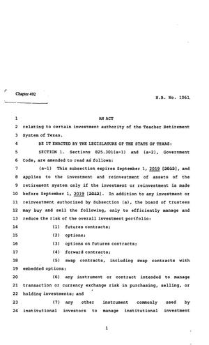 82nd Texas Legislature, Regular Session, House Bill 1061, Chapter 492
