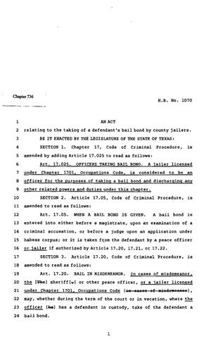 82nd Texas Legislature, Regular Session, House Bill 1070, Chapter 736