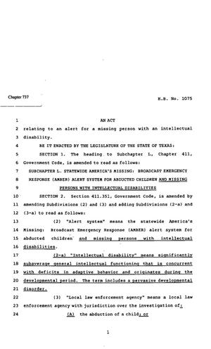 82nd Texas Legislature, Regular Session, House Bill 1075, Chapter 737