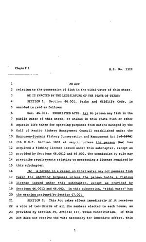 82nd Texas Legislature, Regular Session, House Bill 1322, Chapter 111