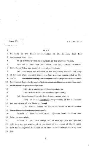 82nd Texas Legislature, Regular Session, House Bill 1525, Chapter 275