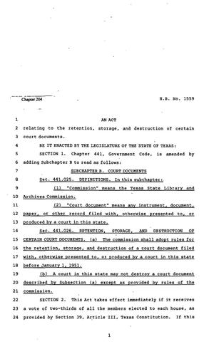 82nd Texas Legislature, Regular Session, House Bill 1559, Chapter 204