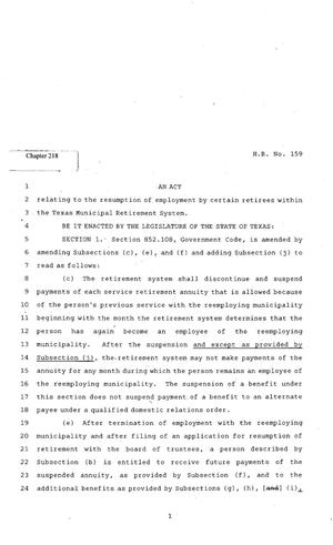 82nd Texas Legislature, Regular Session, House Bill 159, Chapter 218