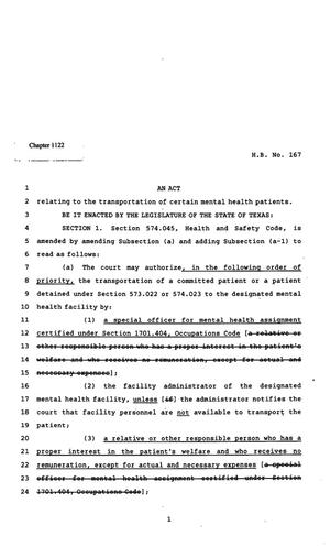 82nd Texas Legislature, Regular Session, House Bill 167, Chapter 1122