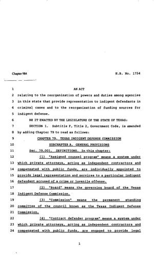 82nd Texas Legislature, Regular Session, House Bill 1754, Chapter 984