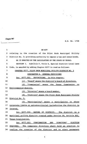 82nd Texas Legislature, Regular Session, House Bill 1758, Chapter 987