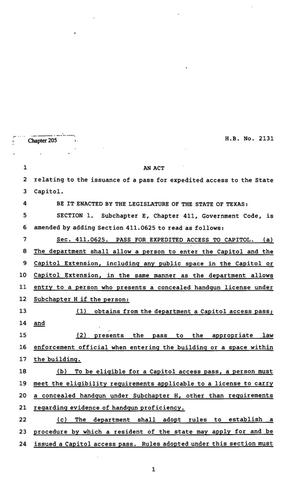 82nd Texas Legislature, Regular Session, House Bill 2131, Chapter 205