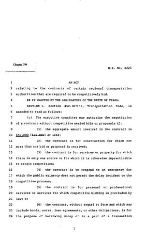 82nd Texas Legislature, Regular Session, House Bill 2223, Chapter 794