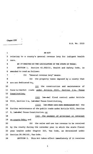 82nd Texas Legislature, Regular Session, House Bill 2315, Chapter 1295