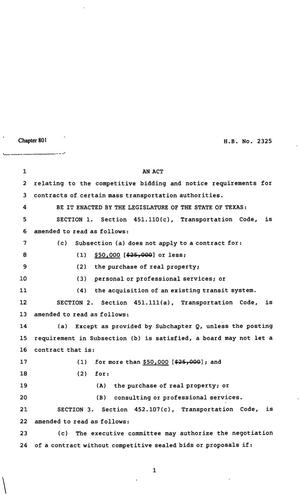 82nd Texas Legislature, Regular Session, House Bill 2325, Chapter 801