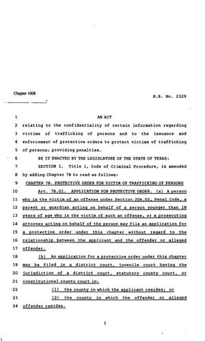 82nd Texas Legislature, Regular Session, House Bill 2329, Chapter 1008