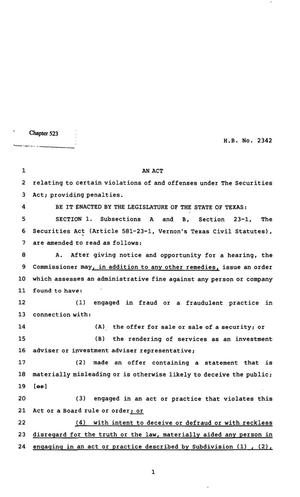82nd Texas Legislature, Regular Session, House Bill 2342, Chapter 523