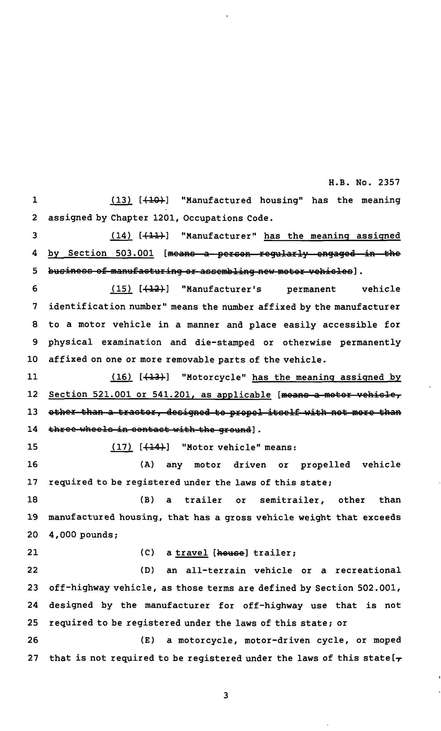 82nd Texas Legislature, Regular Session, House Bill 2357, Chapter 1296
                                                
                                                    [Sequence #]: 3 of 234
                                                