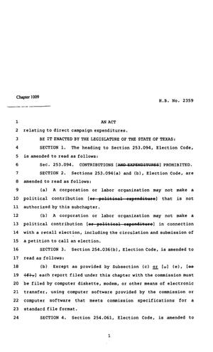 82nd Texas Legislature, Regular Session, House Bill 2359, Chapter 1009