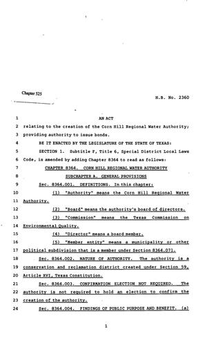 82nd Texas Legislature, Regular Session, House Bill 2360, Chapter 525