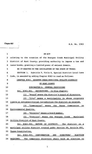 82nd Texas Legislature, Regular Session, House Bill 2363, Chapter 805